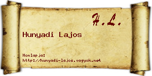 Hunyadi Lajos névjegykártya